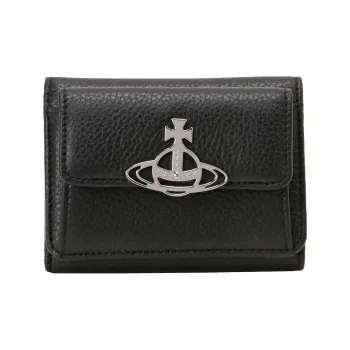 Vivienne Westwood Pebble Texture Calfskin Wallet Regular Women's Black