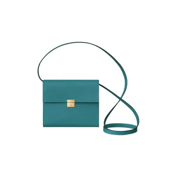 HERMES Clic Mysore Goat Skin Wallets Shoulder Bag Crossbody Bag Women's W0 Vert Bosphore Green