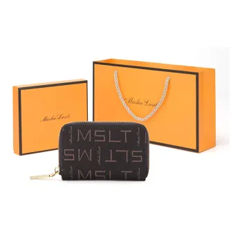 MashaLanti PVC Card Holder Money Clip Coin Purse Wallet Regular Women's Coffee