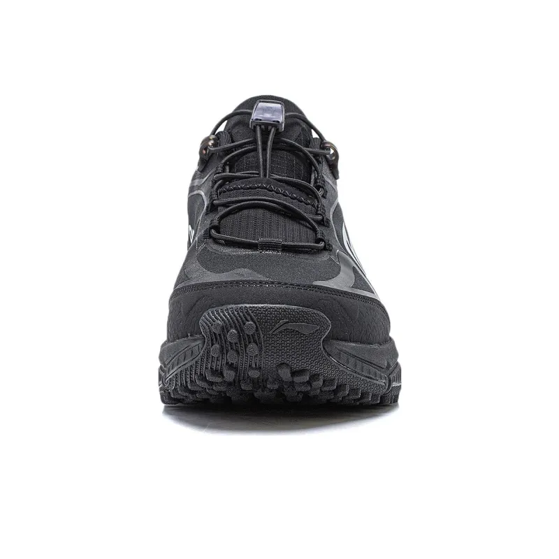 LiNing Slip Resistant Low Top Water Repellent Technology Running Shoes Men's Black-4