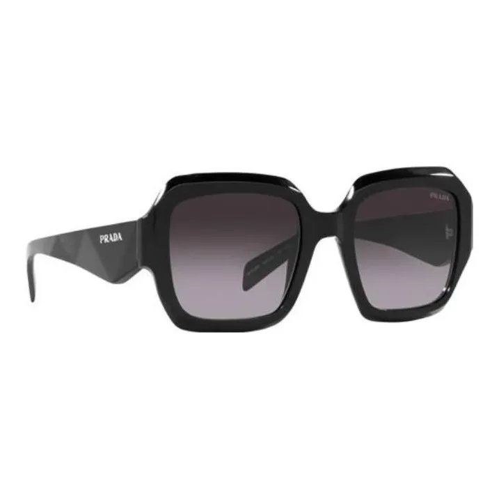 PRADA Acetate Irregular Shape Sunglasses Women's Black-1