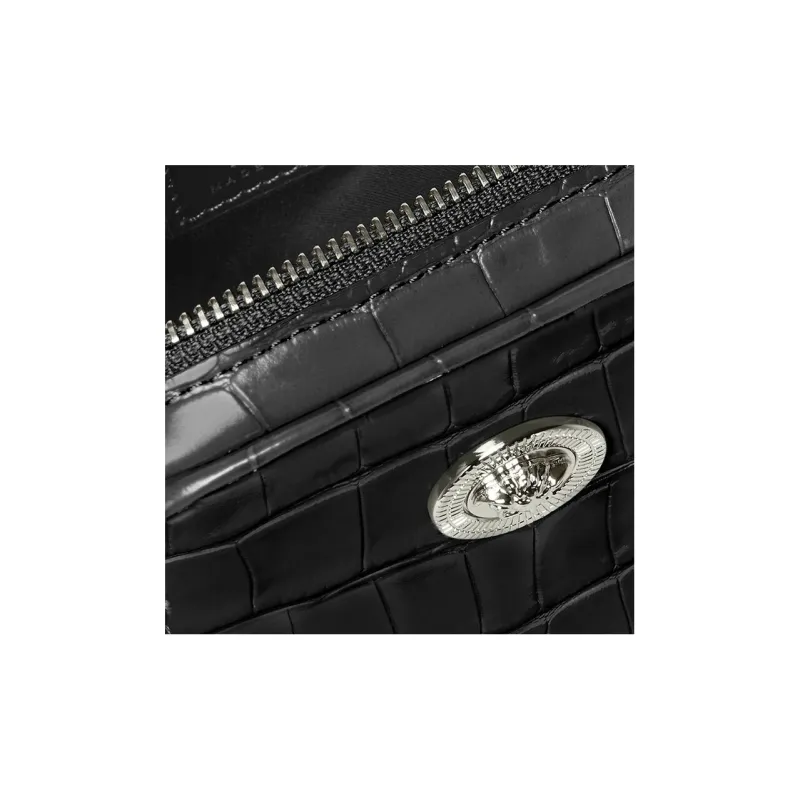 VERSACE MEDUSA BIGGIE Series Calfskin Camera Bag, Shoulder Bag, Crossbody Bag Trumpets Men's Black-4