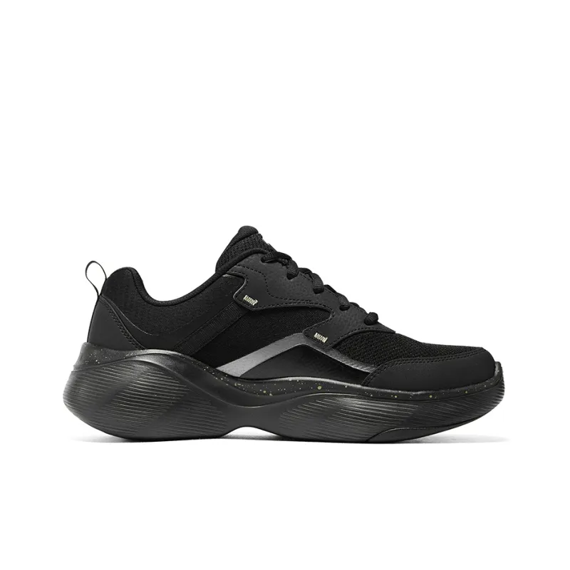 Skechers Cushioned Wear Resistant Impact Resistant Low Top Running Shoes Men's Black-1