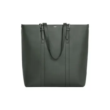 CELINE Cabas Smooth Cow Leather Tote Bag Shopping Bag Handbag Regular Men's Dark Army Green