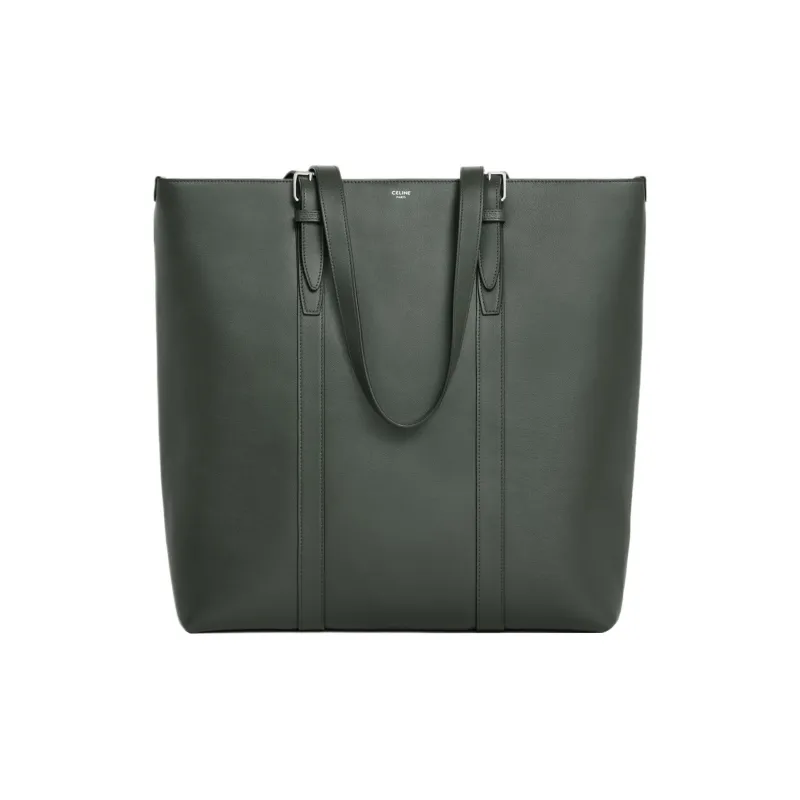 CELINE Cabas Smooth Cow Leather Tote Bag Shopping Bag Handbag Regular Men's Dark Army Green-0