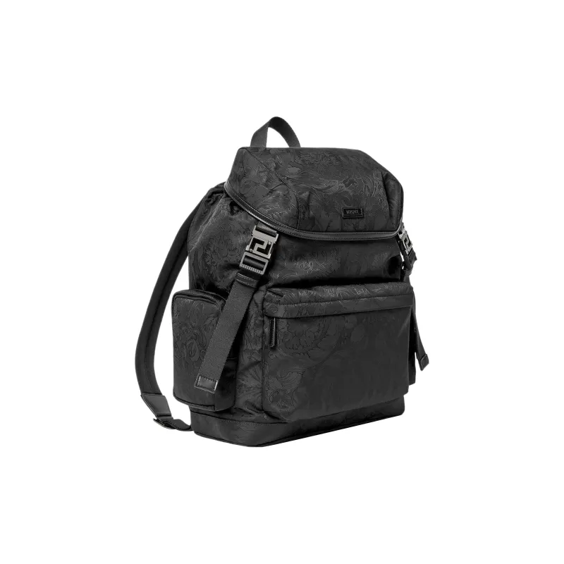 VERSACE Recycled Nylon Backpack Regular Men's Black-1