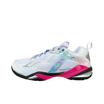 BONNY Lacklustre Series Future Realm Cushioning Breathable Low-Top Badminton Shoes Unisex White