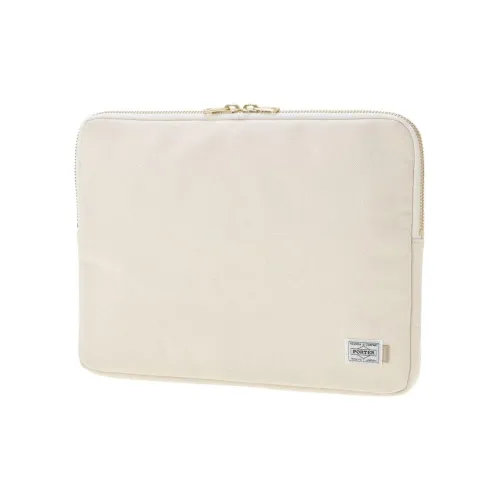 PORTER JJJJound Collaboration Cotton Laptop Computer Protective Case Laptop Bag Unisex Gray White