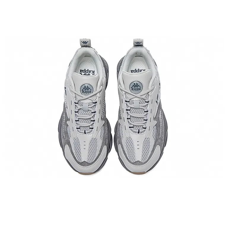 Kappa Cushioning Anti Slip And Wear Resistant Low Top Chunky Sneakers Unisex Gray-3