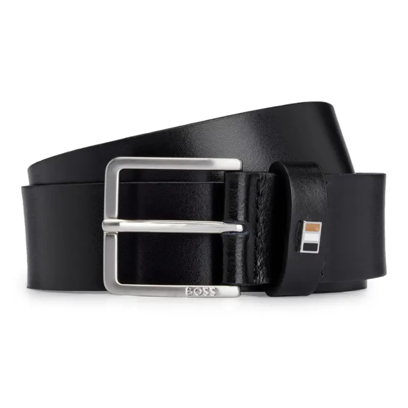 Boss Logo plaque Leather Belt-0