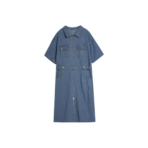 Gui'er Short-Sleeved Dresses Women's Blue