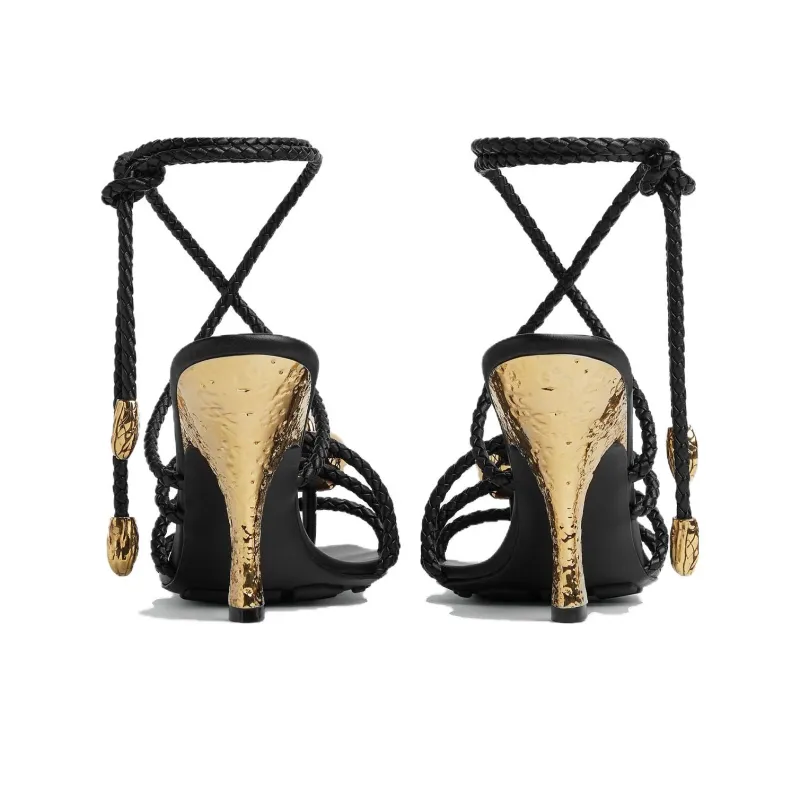 Bottega Veneta Adam One Strap Sandals 9cm Women's Black-3