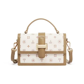 TUCANO PU Small Square Bag One Shoulder Handbag Small Size Women's Ecru