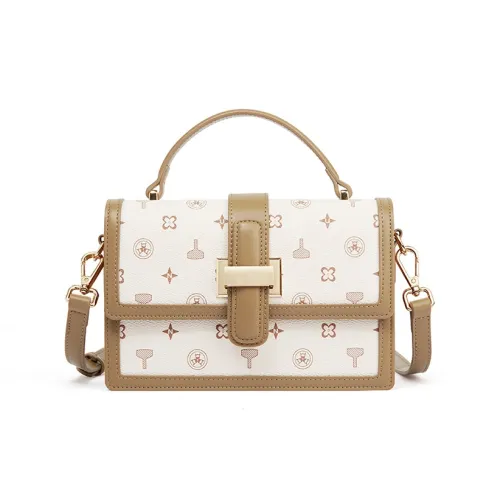 TUCANO PU Small Square Bag One Shoulder Handbag Small Size Women's Ecru