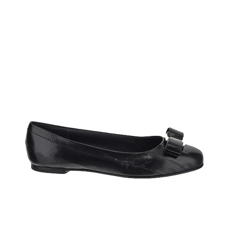 FERRAGAMO Vara Leather Ballerina Shoes-1