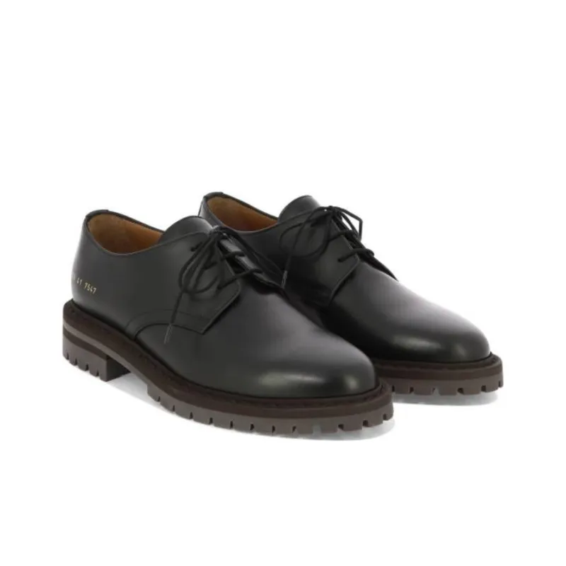 COMMON PROJECTS Serial-number Leather Derby Shoes-2