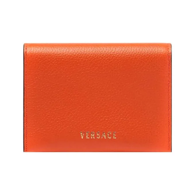 VERSACE La Medusa Calfskin Leather Card Box Women's Orange-1