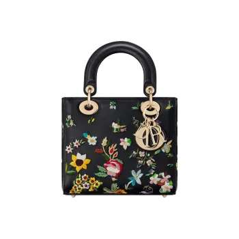 DIOR Lady Dior Calfskin Lady Dior Bag, Shoulder Bag, Crossbody Bag, Handbag Small Size Women's Black/Multicolor