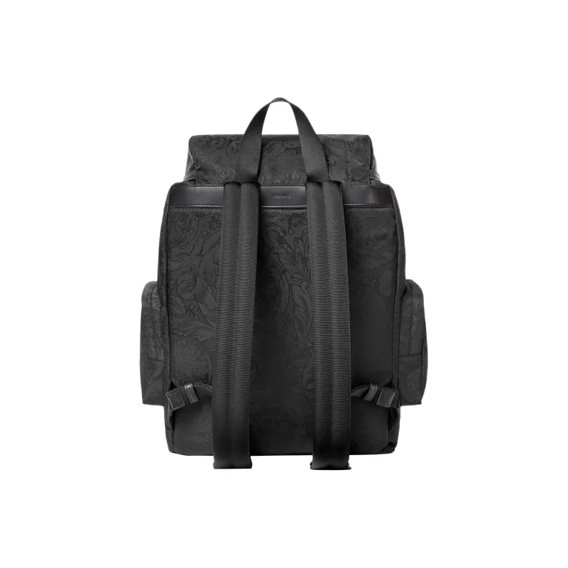 VERSACE Recycled Nylon Backpack Regular Men's Black-2