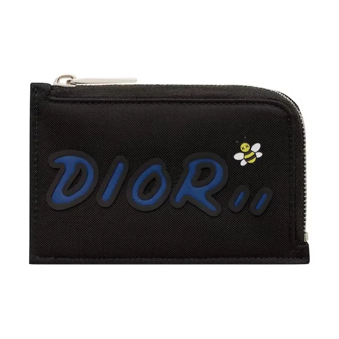 DIOR Nylon Coin Purses Card Holders Men's Black-0