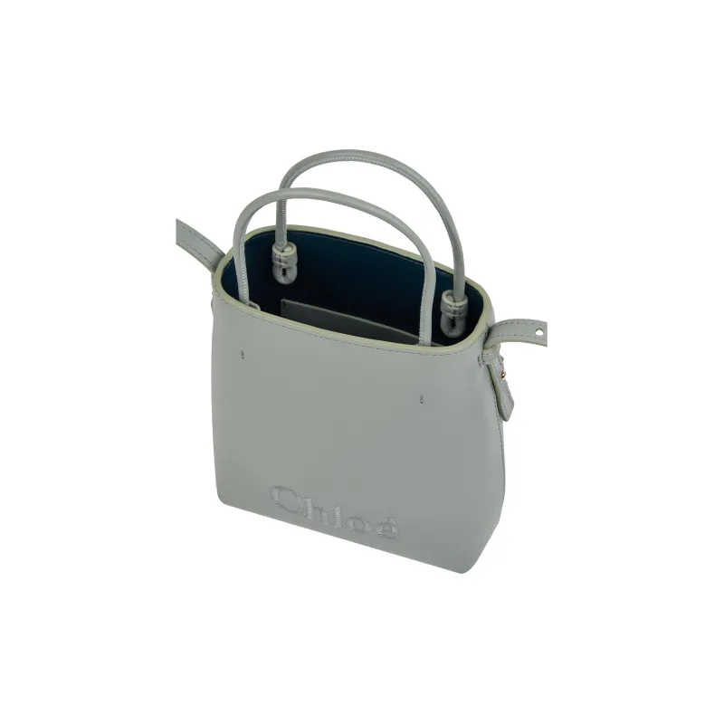 Chloe Shiny Calfskin Tote Bag, Shopping Bag, Handbag, Shoulder Bag, Crossbody Bag Mini Women's Green-3