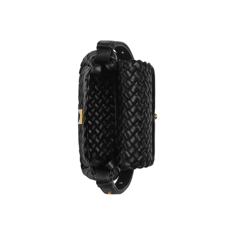 Bottega Veneta Sheepskin Crossbody Bag, Shoulder Bag Women's Black-3