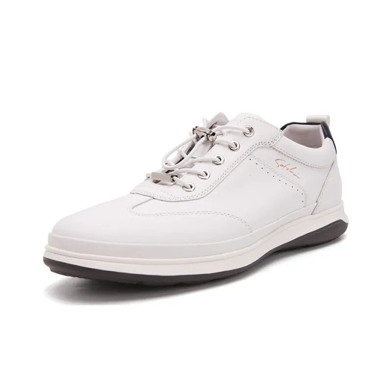 Satchi Cushioning Wear Resistant Low Top Skateboard Shoes Men's White-1