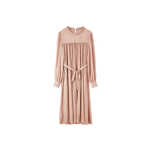 FANQIN Long-Sleeved Dresses Women's Dusty Pink