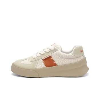 Warrior Slip Resistant Low Top Casual Shoes Unisex Beige/Rusty Red