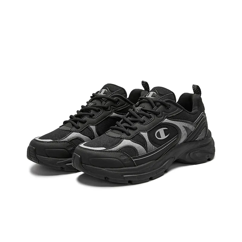 Champion Low-Top Running Shoes Men's Black Silver-2