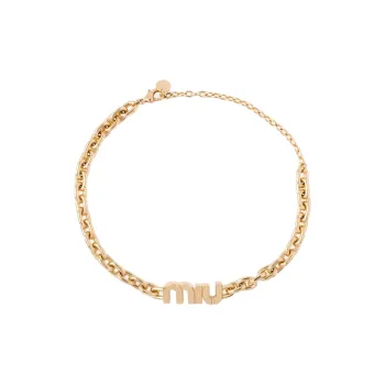 MIU MIU Metal Necklaces Women's Gold