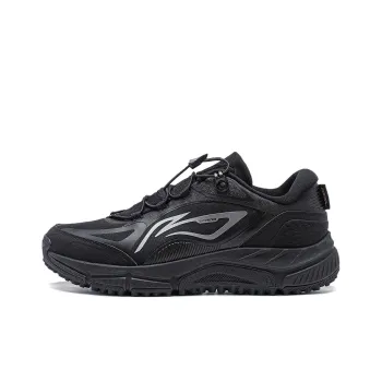 LiNing Slip Resistant Low Top Water Repellent Technology Running Shoes Men's Black