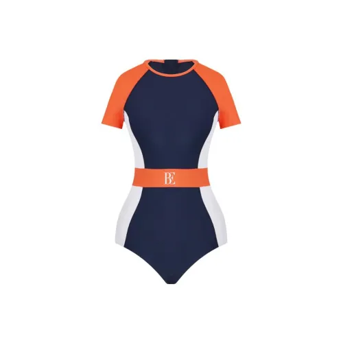 BALNEAIRE One-Piece Swimsuits Women's Orange/Blue/White Patchwork