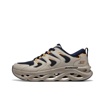 Skechers Anti Slip Wear Resistant Low Top Running Shoes Men's Taupe Navy