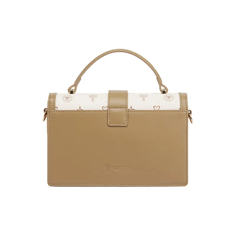 TUCANO PU Small Square Bag, One Shoulder Handbag Trumpets Women's Ecru-3