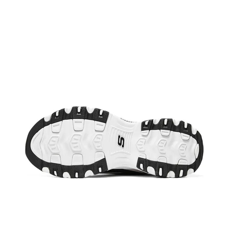 Skechers D'LITES 1.0 D'LITES Anti Slip Wear Resistant Low Top Chunky Sneakers Women's Black White-5