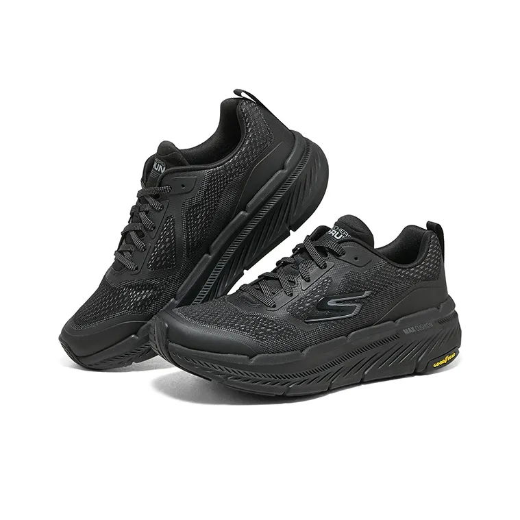 Skechers Shock Absorbers With Slip Resistant Features Low Top Running Shoes Men's Black Gray-3