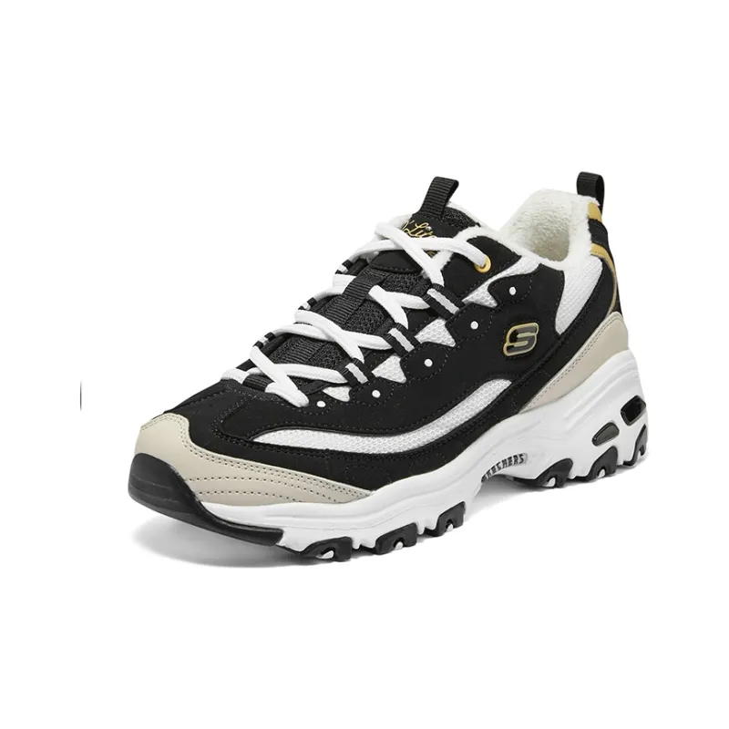 Skechers D'LITES 1.0 D'LITES Anti Slip Wear Resistant Low Top Chunky Sneakers Women's Black White-2