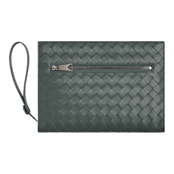 Bottega Veneta Cow Leather Briefcase File Bag Storage Bag Clutch Small Size Men's Slate Color