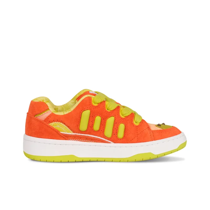 Ollieskate Anti-Slip Wear-Resistant Low-Top Skateboard Shoes Unisex Orange Green-1