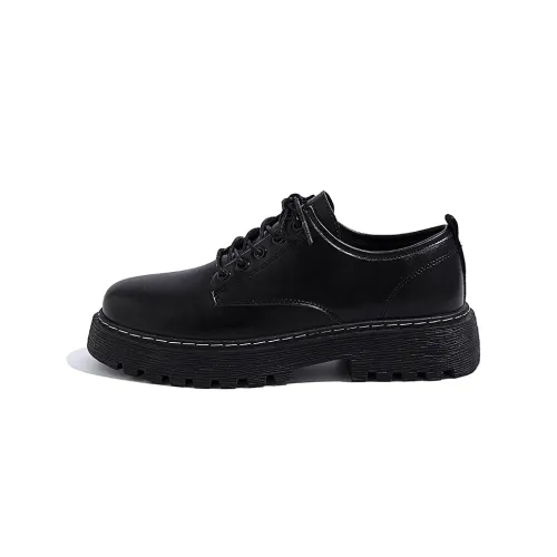 HUANQIU Men's Casual Shoes Men Low-Top Black