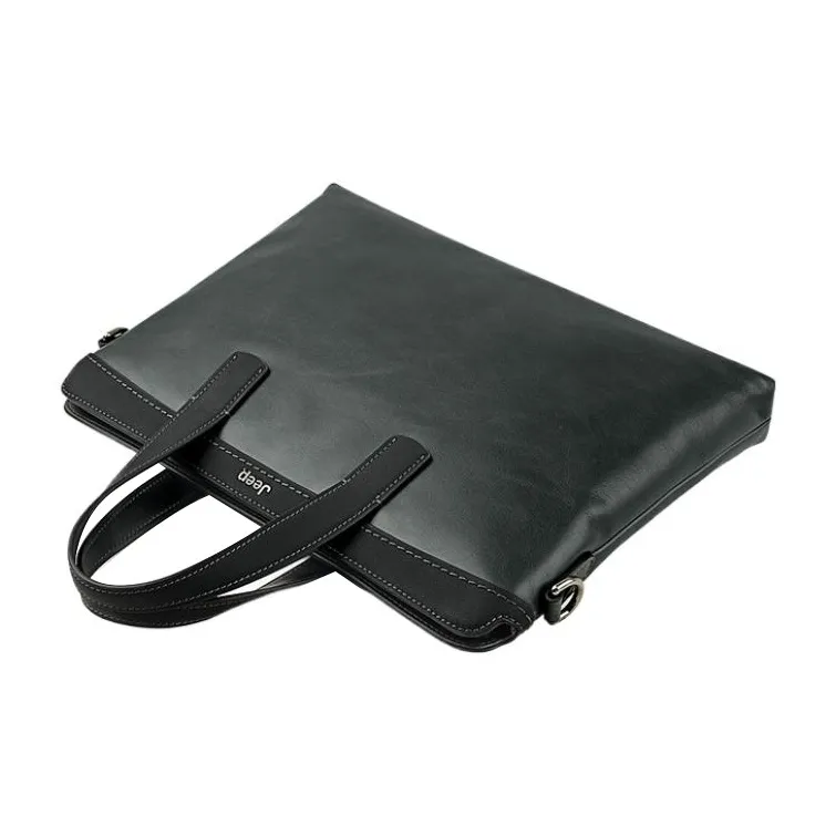Jeep Cow Leather Briefcase Shoulder Bag Crossbody Bag Handbag Men's Green-4
