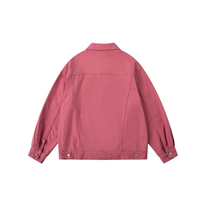 UNRETRO Denim Jackets Women's Rose Red-1