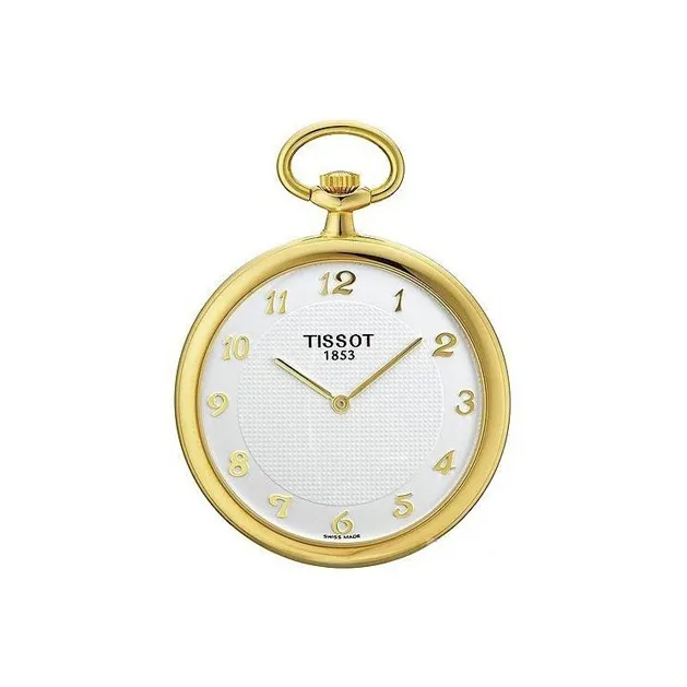 TISSOT Mechanical Movement-Manual Mechanical Movement 18K Gold Pocket Watches 42.3mm Women's Watch Silver-0