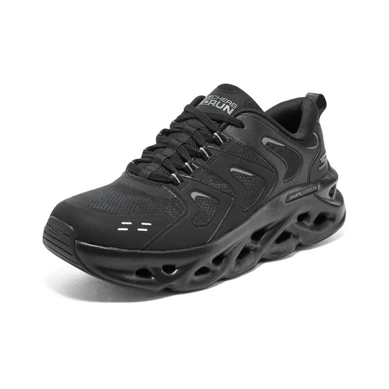 Skechers Anti Slip Wear Resistant Low Top Running Shoes Men's All Black-2