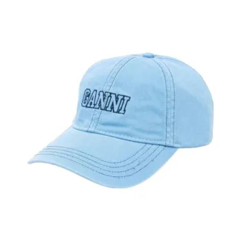 GANNI Cotton Baseball Caps Women's Blue