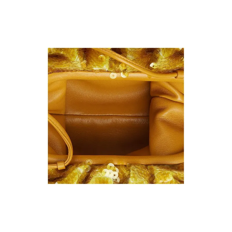 Bottega Veneta Sequin-Embellished Ruched Crossbody Bag-4