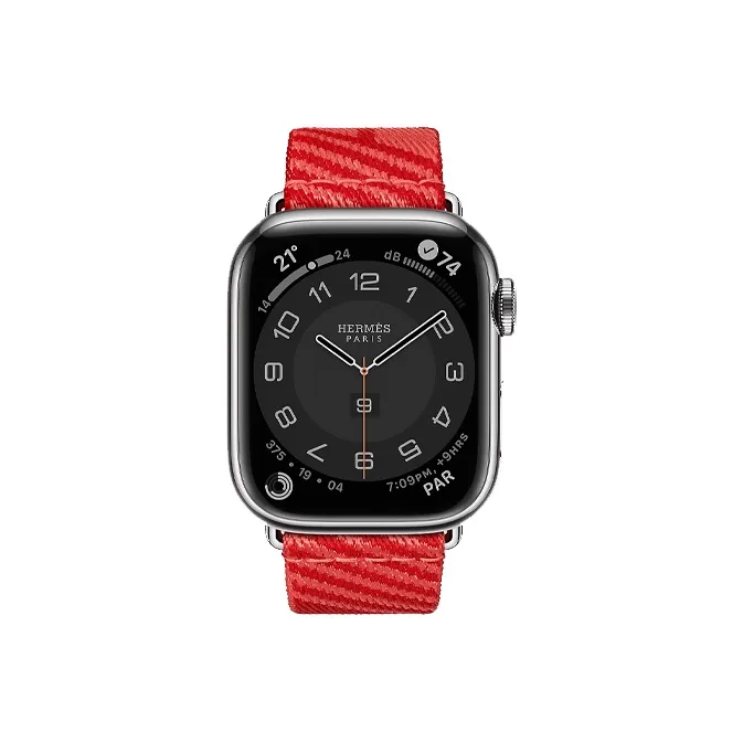 HERMES Apple Watch Nylon Watch Refurbishing 41mm Unisex Red H0006051 AI-3