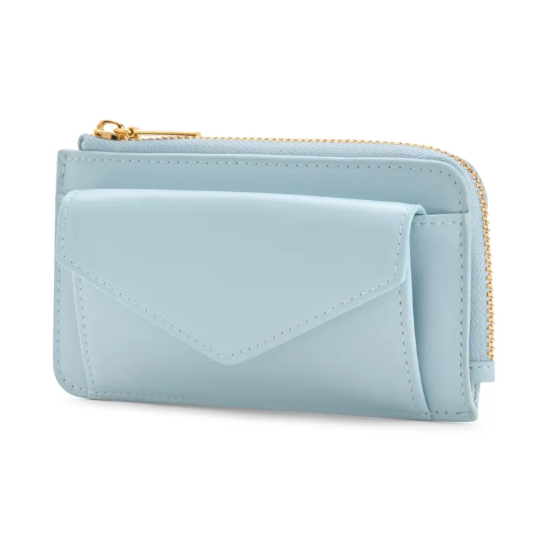 CHARLES&KEITH PU Textile Embossed Leather Wallets Card Holders Mini Women's Dark Green/Black/Blue/Pearl Pearl-7