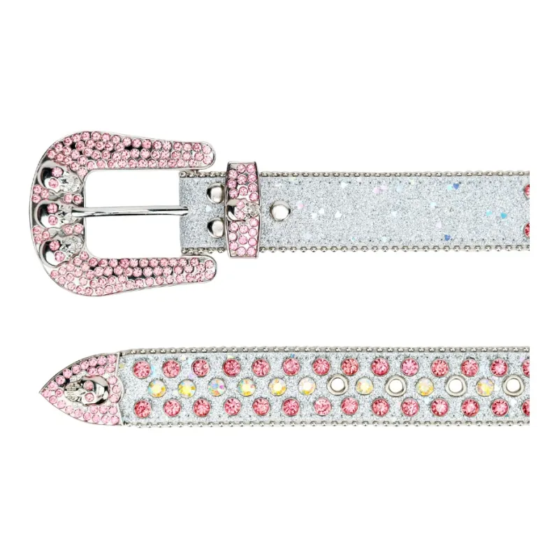 NINE NAIL 9 Section Spike Vintage Trendy Y2K Pin Buckle Stud Rhinestone Embellished Belt Belt Unisex Width  3.8cm-12